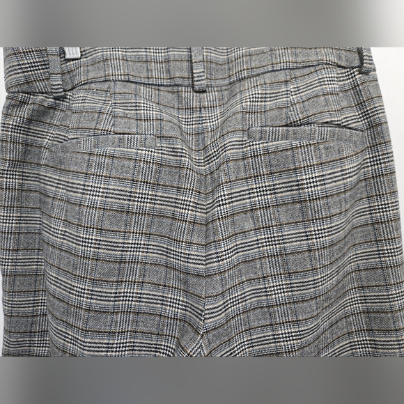 LOFT Women's Brushed Plaid Wide-Leg Pants - Black and Gray - Picture 4 of 8